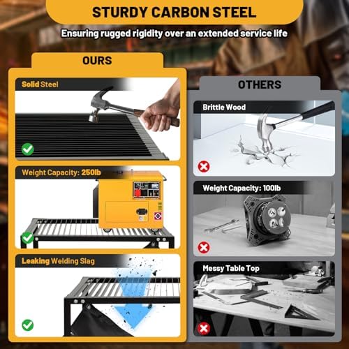 Plasma Welding Cutting Tableb With Carbon Steel Frame, Replaceable Slats