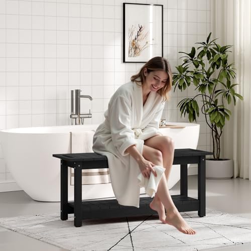 41" Shower Bench, Waterproof HIPS Shower Stool for Shaving Legs
