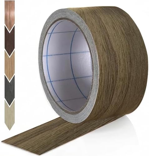 GSCIT Club Silver Walnut Wallpaper, 2.4 inch X 25ft Self Adhesive Wood Grain Repair Tape Silver Walnut Repair Patch for Tables, Chairs, Baseboards, Doors, Windows, Floors, Handicraft DIY.