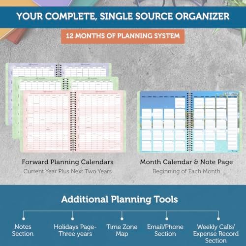 Planner Pad Spiral Bound July 2026 – June 2027 / Academic Year 6 3/4" x 8 1/2" Medium 3-Tier Funnel Down 12 Month/Weekly Organizer, Seasonal Color Ink