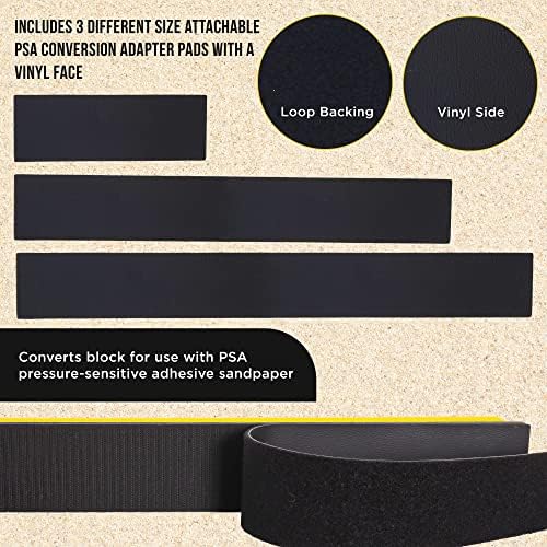 Dura-Gold Pro Series K-Block Sander Firm & Flex Hand Sanding Block Kit with Hook & Loop Backing and PSA Adapter Pad & 80 and 220 Grit Sandpaper Roll