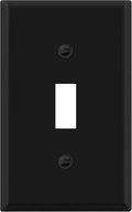 ENERLITES Toggle Light Switch Metal Cover Plate, Wall Plate, Corrosion Resistant, Standard Size 1-Gang 4.50" x 2.76", Powder Coated Stamped Steel, 7711-BM, Black Matte