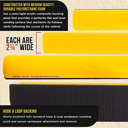 Dura-Gold Pro Series K-Block Sander Firm & Flex Hand Sanding Block Kit with Hook & Loop Backing and PSA Adapter Pad & 80 and 220 Grit Sandpaper Roll
