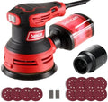 5" Electric Random Orbital Sander, 6 Variable Speeds Power Palm Sander with Vacuum Dust Collector for Hand Woodworking, Refinish Furniture