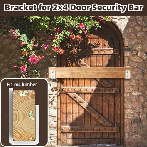 2x4 Door Barricade Brackets, 6mm Thickened Security Brackets(4Pack)