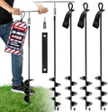 MIXC Heavy Duty Ground Anchors Screw in, 30-Inch, 4-Pack with Straps