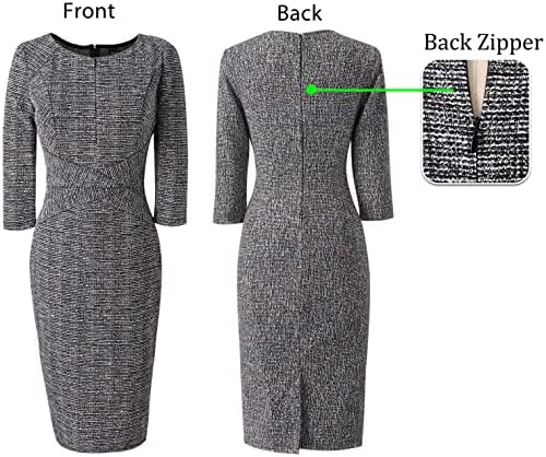 VFSHOW Womens Work Business Office Zipper Up Slim Bodycon Sheath Dress