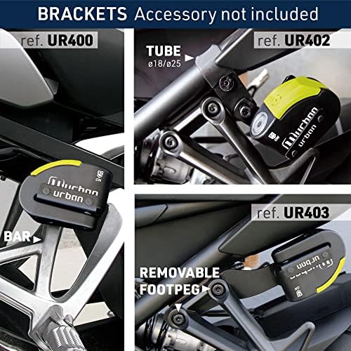 URBAN UR10 Approved Motorcycle Disc Lock with Smart Alarm | 120dB, LED, Warning, A+ Sensitivity, X2 ON | SRA & Sold Secure Gold Tested Anti-Theft for Motorbike | 10mm Double Locking, Hardened Steel