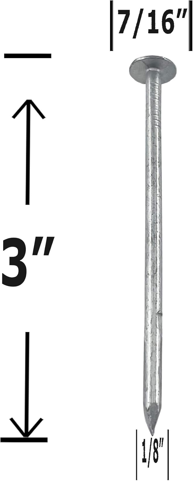 3”- 10d - SMOOTH SHANK ALUMINUM - 8 Gauge - ROOFING SIDING NAILS - Vinyl & Aluminum Siding & Facia Trim Nail – Aluminum metal secure holding Smooth Shank nails – Nail Qty (1000)