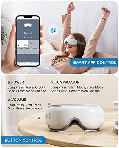 RENPHO Eyeris Smart Eye Massager with App Control, Eye Mask with Heat