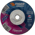 Weiler 58326 4-1/2 x 1/4 Tiger Ceramic Type 27 Grinding Wheel CER24R 5/8-11 Nut (Pack of 10)