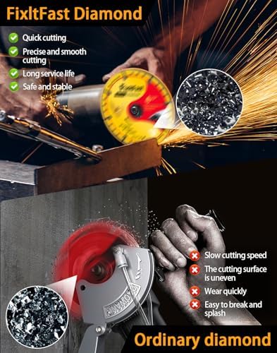 FIXLTFAST Diamond Metal Cutting Wheel 4-1/2 x 7/8 for Angle Grinder - 1PCS