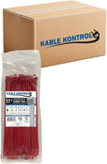 Kable Kontrol Cable Zip Ties, 11 Inch, 8500 Pcs, 50lbs Test, Red | Nylon Plastic, Self Locking, UL Listed, Indoor Use