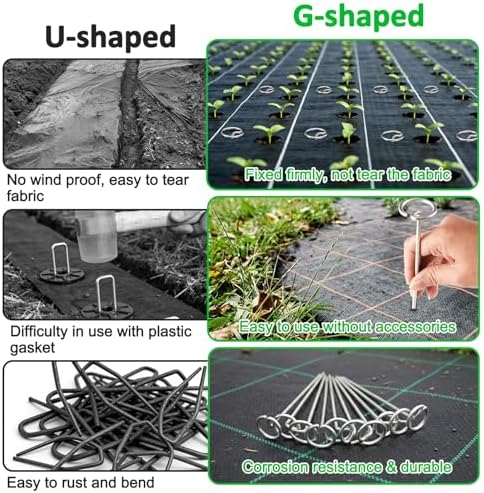25 Pcs 6-Inch Heavy-Duty Galvanized Landscape Staples – Thickened 8 Gauge Circle Top Pins, Rust-Resistant for Weed Barrier, Landscape Fabric, and Garden Projects