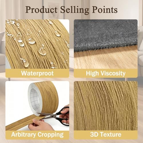 GSCIT Club Oak Wood Tape, 2.4 inch X 15ft Self Adhesive Wood Grain Tape Repair Wallpaper for Tables, Chairs, Baseboards, Doors, Windows, Floors, Handicraft DIY.