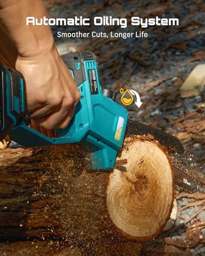 SEESII 10-Inch 2-in-1 Cordless Pole Saw & Mini Chainsaw,2 x 4.0Ah Batteries