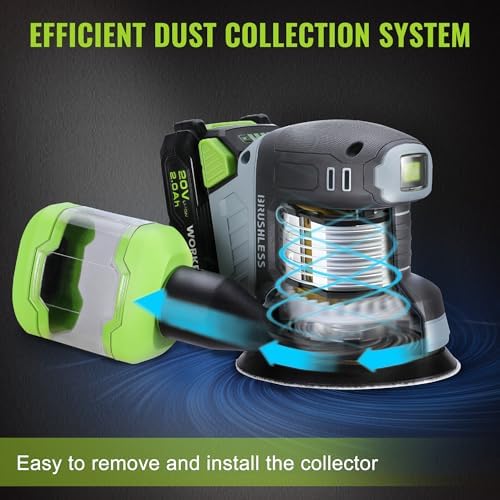 WORKPRO 5-Inch Cordless Random Orbital Sander 20V Brushless Electric Sander