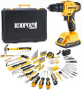 Tool Kit Box Drill Set with 21V Cordless Drill, Tool Box with Drill, Hand Drill Set for Men, Power Tool Combo for Home Repair, DIY, Handyman