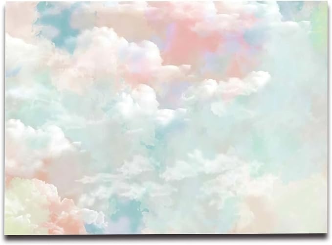Cliouar-Wall Mural Wallpaper for Bedroom Living Room Wallpaper 3D Wallpaper Decoration Pink Clouds Wallpaper 182" x 122"(Not Peel and Stick)