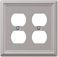 Amerelle 149DDBN Chelsea Steel Double Duplex Wallplate, Brushed Nickel