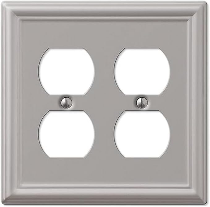 Amerelle 149DDBN Chelsea Steel Double Duplex Wallplate, Brushed Nickel
