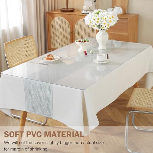 LovePads Clear Table Cover Protector 28 x 54 Inch, 2mm Thick Plastic Mat