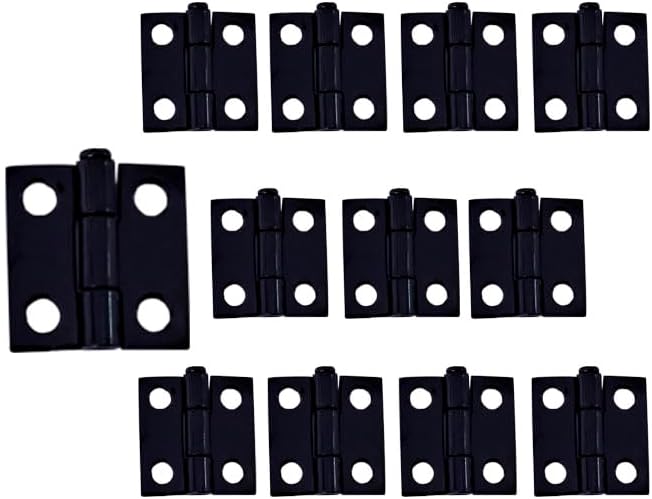 QCAA Narrow Butt Utility Hinge, Swaged, with Removable Loose Pin for Cabinet Door or Box Hinge, 1" x 15/16" x 1.2mm, Flat Black, 12 Pack, Made in Taiwan