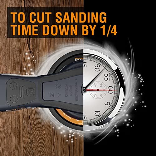 MAXXT Electric 5mm Random Orbital Sander, Palm Sander with Brushless Motor, 5/6Inch Sanding Pads, Central Vacuum, Sanders for Woodworking, Raw Wood and Panel Processing