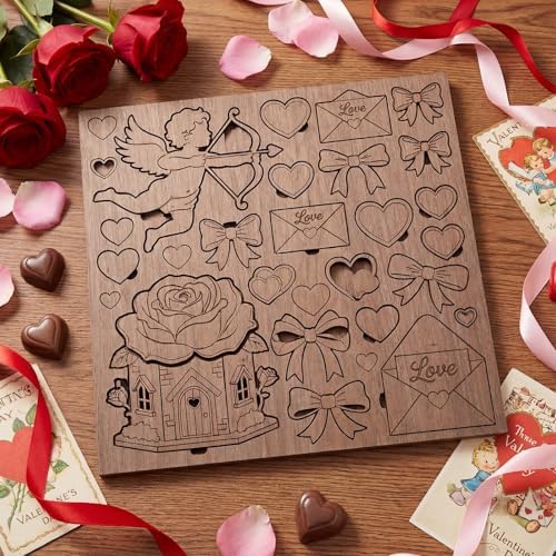 24 Pcs Walnut Color Wood Plywood Board for Laser Cutting, 12 x 12 Inch