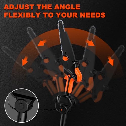 2 IN 1 8" Mini Chainsaw & Pole Saw Battery Powered with 2 x 21V Batteries