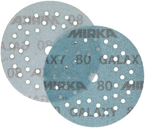 Mirka Galaxy Multifit 5 Inch Ceramic Sandpaper, 80 Grit Hook & Loop 50 Pack