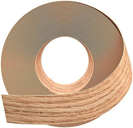 GSCIT Club Red Oak Edge Banding, 1 1/2 inch x 50ft roll of Veneer Edge Banding - Pre-glued Flexible, Real Wood Tape for Cabinet Repair & Furniture Restoration