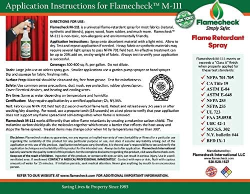 Flamecheck M-111 Fire Retardant Spray. (5-Gallons) Class A, Non-toxic and easy to use on fabric, wood and other absorbent surfaces