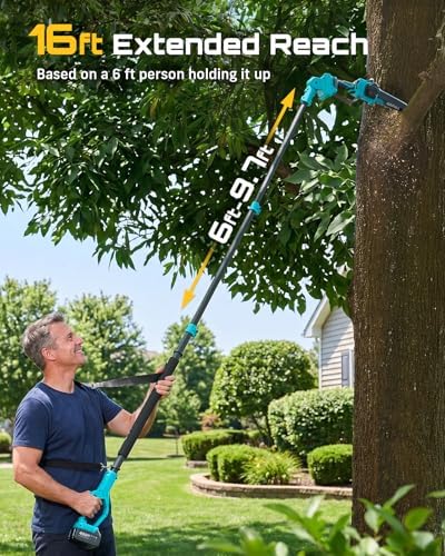SEESII 2-in-1 Electric Pole Saws 8 Inch for Tree Trimming, Brushless Motor