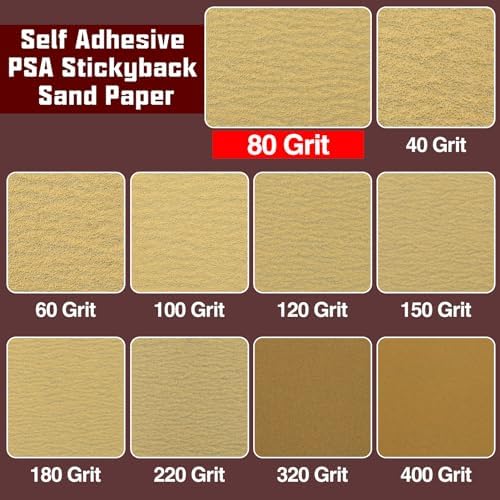SPEEDWOX 80 Grit Sandpaper Roll Self Adhesive, 2.75"x10YD PSA for Auto Wood