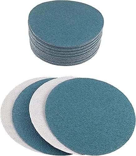 Starcke Premium 8 Inch Hook and Loop Grip Sanding Discs - No Hole Blue Zirconia - For Wood Floors (50, 60 Grit)