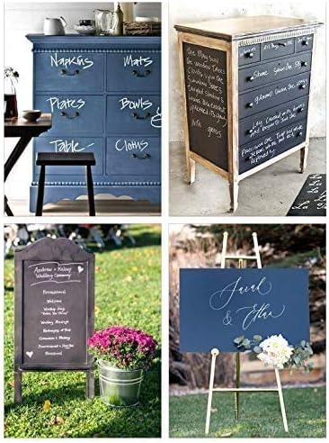 Chalkboard Blackboard Paint - Brush on Wood, Metal, Glass, Wall, Plaster Boards Sign, Frame or Any Surface. Use with Chalk Pen Wet Erase, Non-Toxic - Matte Finish [Grey] - (8.5oz Cover 32 sf)