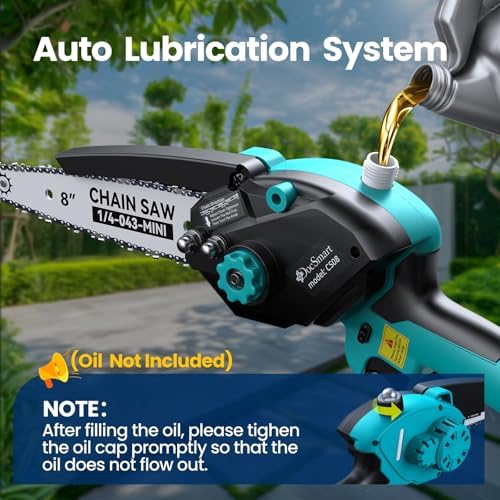 Mini Chainsaw with 1500W Brushless Motor, Electric Saw for Wood Cutting
