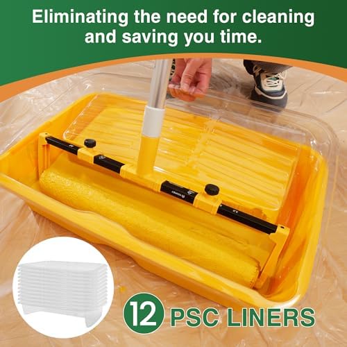 VOOMEY 18 Inch Paint Tray Liners, 12PCS Disposable Roller Tray Inserts