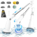 Marchpower Electric Spin Scrubber, Power Shower Scrubber Cordless Cleaning Brush 6 Replaceable Brush Heads, 2 Speeds, Adjustable Detachable Handle, IPX7 Waterproof Bathroom Scrubber Tub Tile Floor
