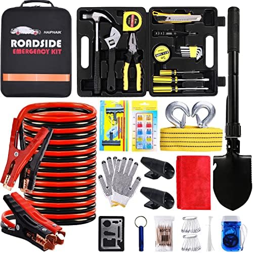 Car Emergency Roadside Kit Car Safety Kits for Vehicles with Jumper Cables