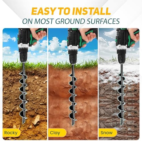 [UPGRADED] 14” Full Spiral Blade Mobile Home Anchor - 4pcs Ground Anchor