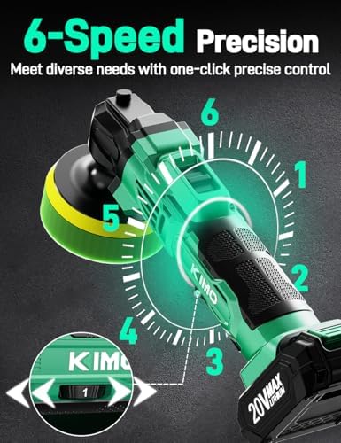 KIMO 20V Cordless Polisher, 25PCS Car Buffers & Polishers Kit for Detailing