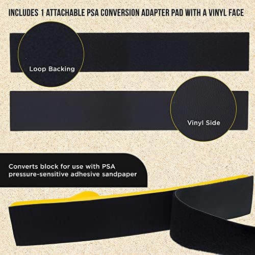 Dura-Gold Pro Series Super Flex Longboard Hand Sanding File Block with Hook & Loop Backing and PSA Backing Adapter Pad & 220 Grit PSA Longboard Sandpaper 20 Yard Roll, 2-3/4" Wide