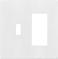 ENERLITES Combination Toggle Light Switch/Decorator Light Switch Plate, Double Switch Wall Plate, Standard Size 2-Gang 4.68" x 4.73", Polycarbonate Thermoplastic, Gloss Finish, SI881131-W, White