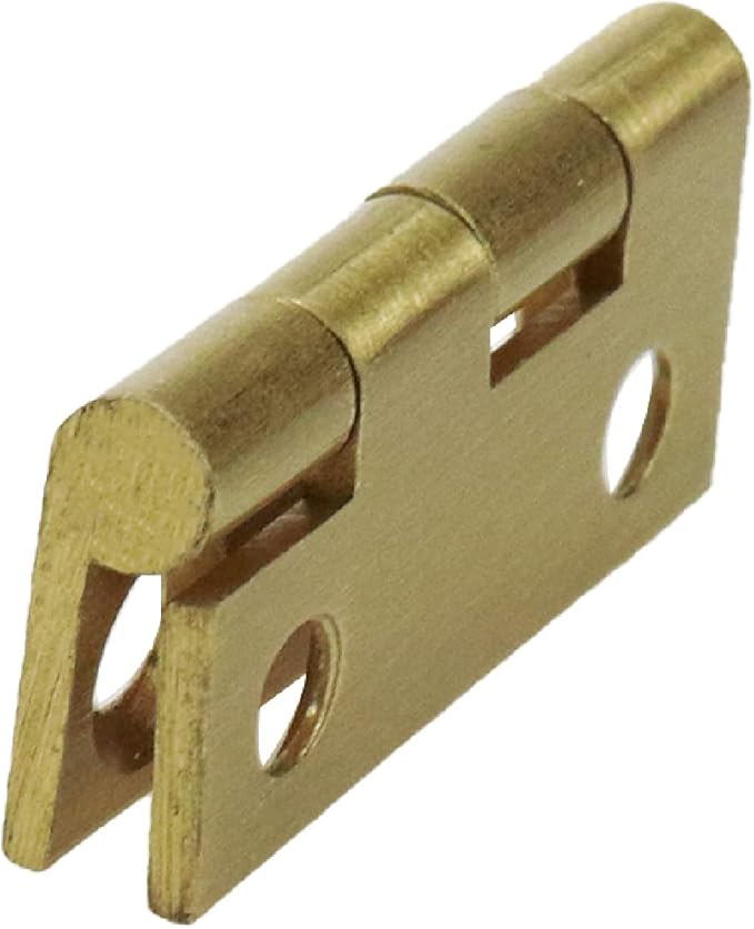Mcredy 4 Pcs 1 Inch Small Hinges Solid Brass Gold Kitchen Cabinet Jewelry Box Hinges for Cabinets Wooden Box with Mounting Screws