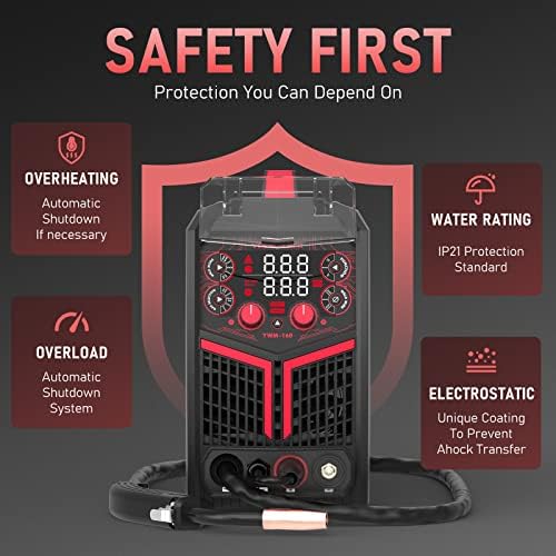 YESWELDER YWM-160 MIG Welder with Helmet, Flux Core/MIG/Lift TIG/Stick