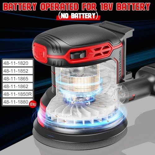 Cordless Orbital Sander Compatible For Milwaukee 18V With Dust Collector
