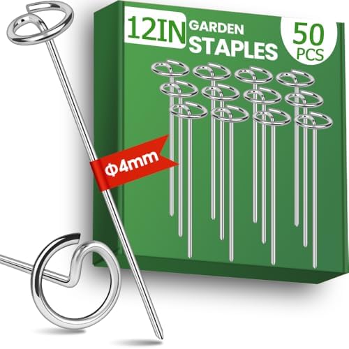 12 Inch Landscape Staples, Weed Barrier Fabric Stakes, Garden Pins (50pcs)