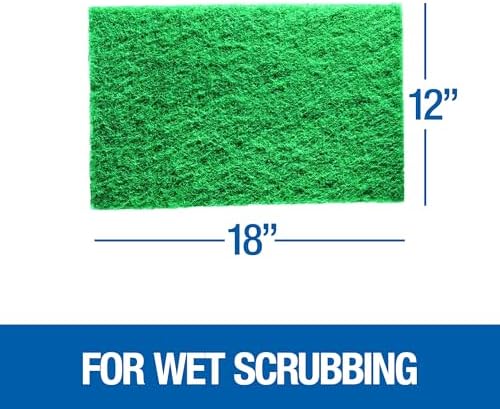 Mercer Industries 4201GR Floor Maintenance Pads, 12" x 18", Green (5 pack)